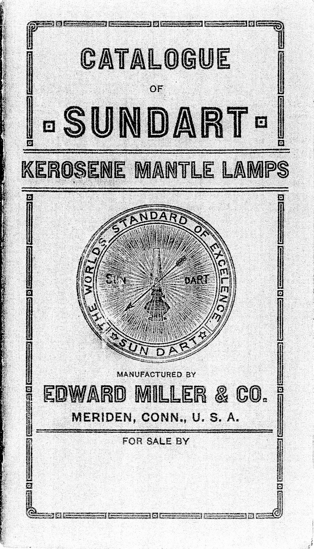 Sundart mantle lamp catalog cover page