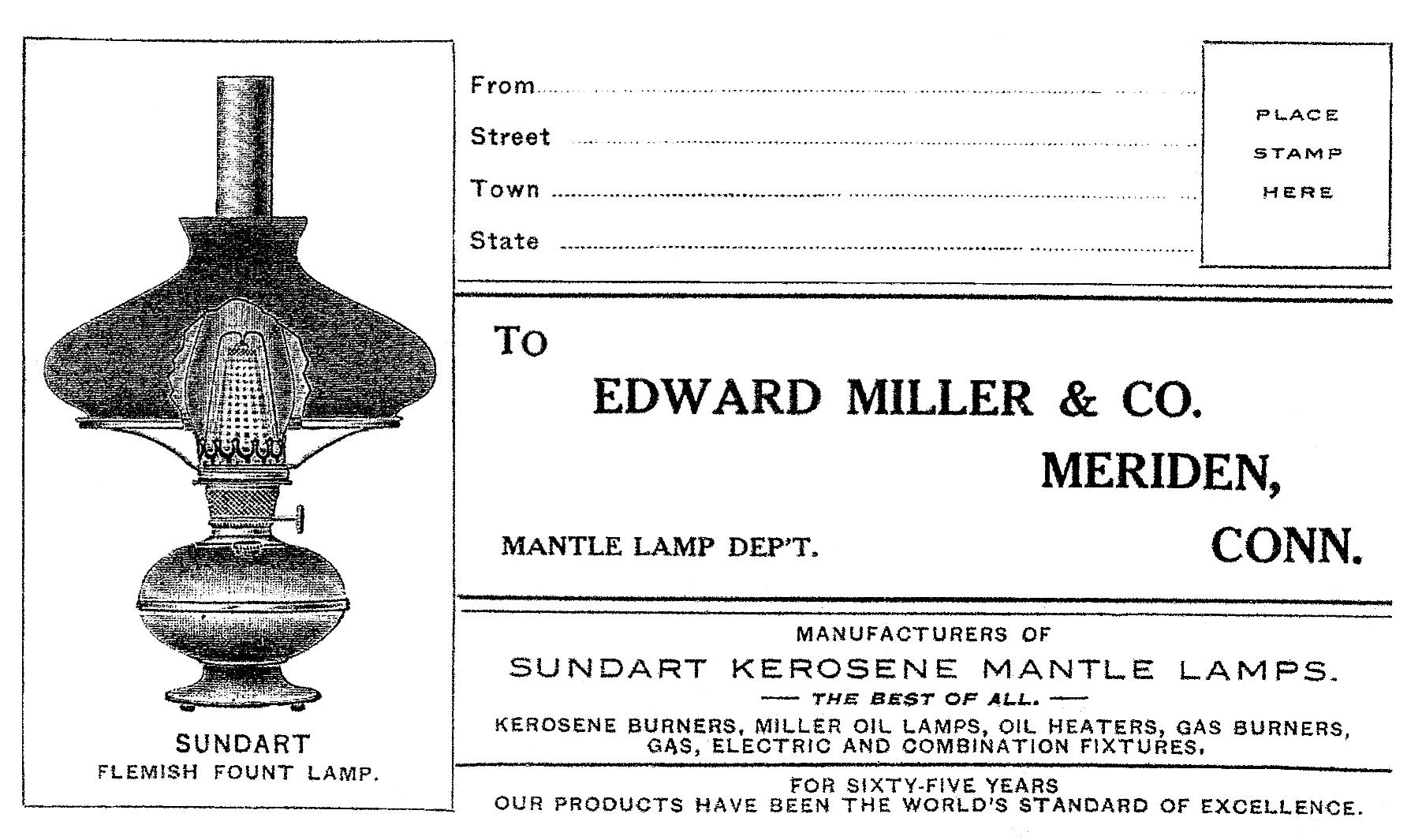 Sundart lamp postcard