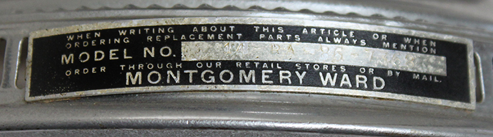 Label on Wards B&H mantle lamp